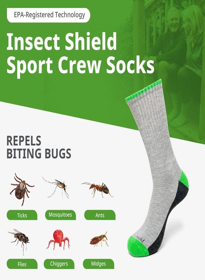 Insect Shield Sport Crew Sock, Stretchy and Comfortable Crew Socks with Padding and Tick Protection - Image 3